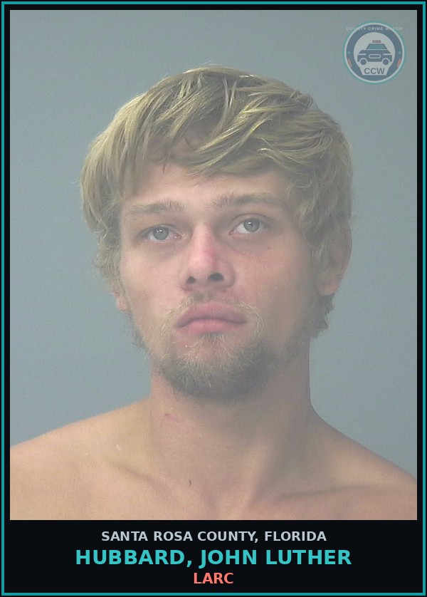 Booking mugshot of HUBBARD, JOHN LUTHER in Santa Rosa County