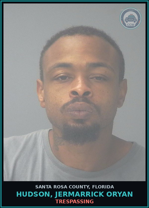 Booking mugshot of HUDSON, JERMARRICK ORYAN in Santa Rosa County
