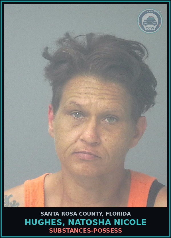 Booking mugshot of HUGHES, NATOSHA NICOLE in Santa Rosa County