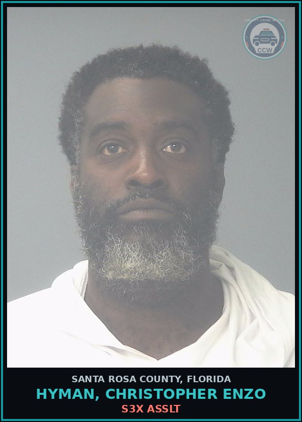 Booking mugshot of HYMAN, CHRISTOPHER ENZO in Santa Rosa County