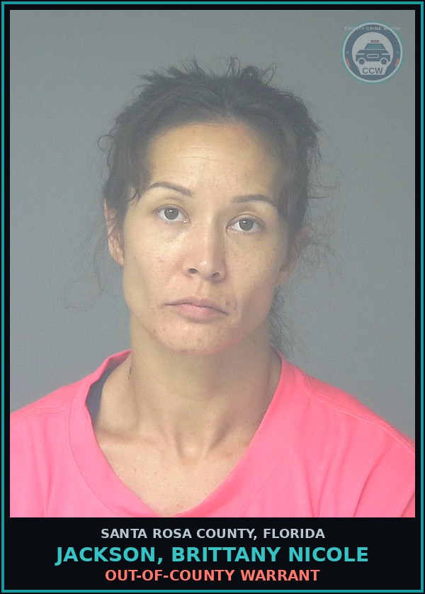Booking mugshot of JACKSON, BRITTANY NICOLE in Santa Rosa County
