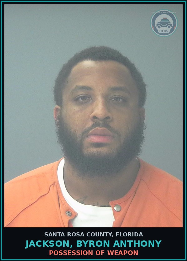 Booking mugshot of JACKSON, BYRON ANTHONY in Santa Rosa County