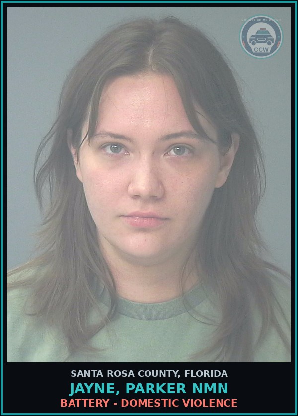 Booking mugshot of JAYNE, PARKER NMN in Santa Rosa County