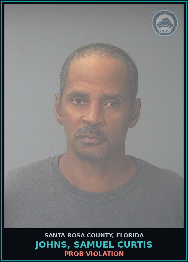 Booking mugshot of JOHNS, SAMUEL CURTIS in Santa Rosa County
