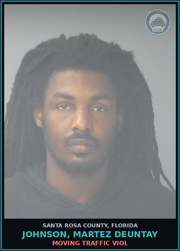 Booking mugshot of JOHNSON, MARTEZ DEUNTAY in Santa Rosa County