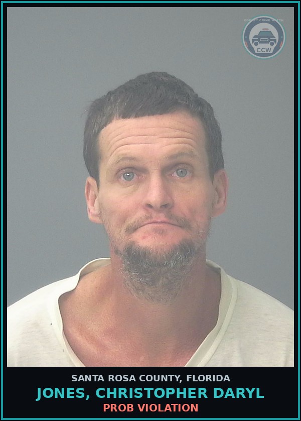 Booking mugshot of JONES, CHRISTOPHER DARYL in Santa Rosa County