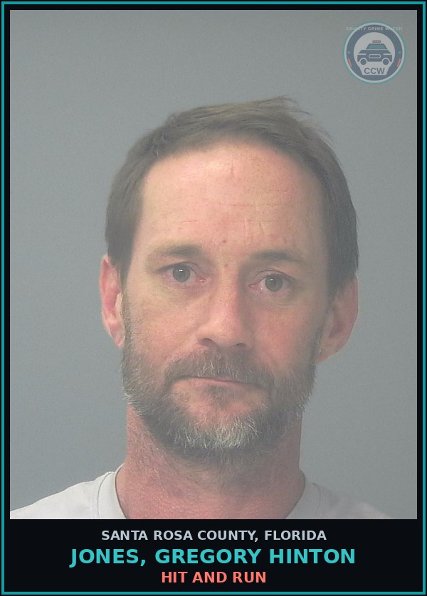 Booking mugshot of JONES, GREGORY HINTON in Santa Rosa County