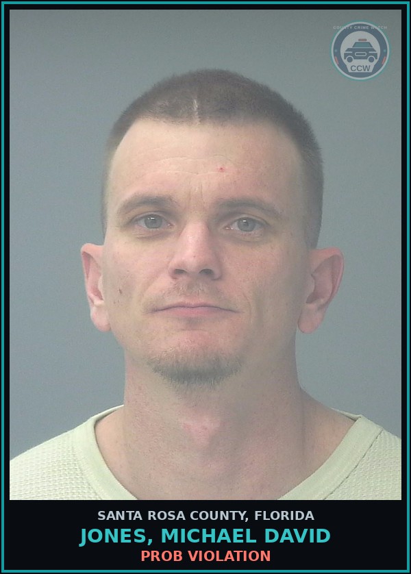 Booking mugshot of JONES, MICHAEL DAVID in Santa Rosa County