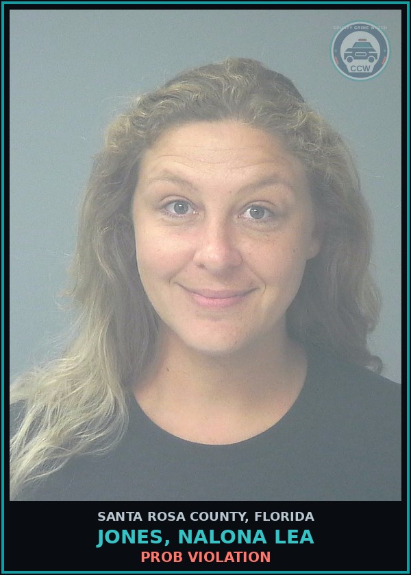 Booking mugshot of JONES, NALONA LEA in Santa Rosa County