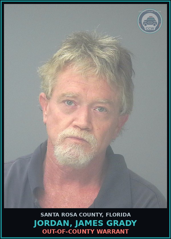 Booking mugshot of JORDAN, JAMES GRADY in Santa Rosa County