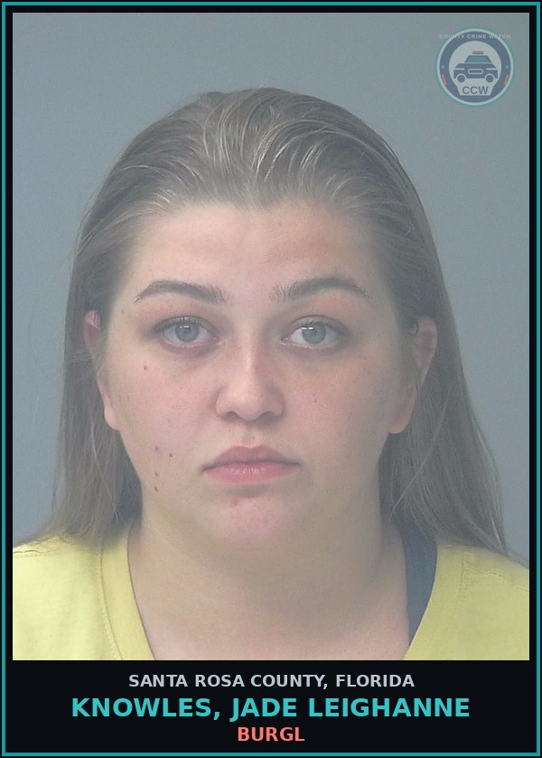 Booking mugshot of KNOWLES, JADE LEIGHANNE in Santa Rosa County