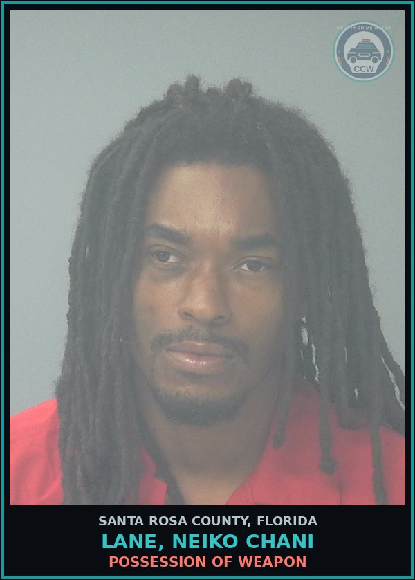 Booking mugshot of LANE, NEIKO CHANI in Santa Rosa County