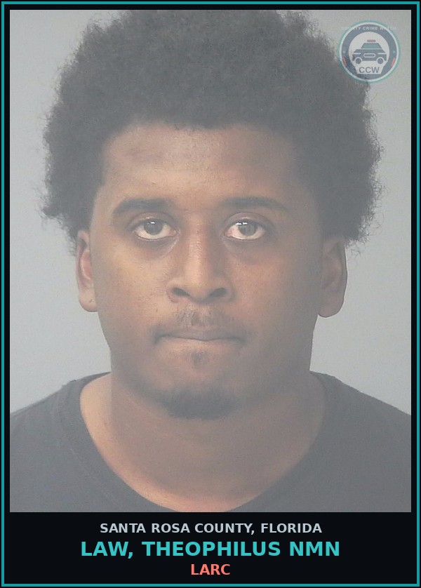 Booking mugshot of LAW, THEOPHILUS NMN in Santa Rosa County