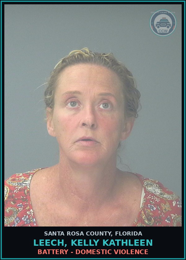 Booking mugshot of LEECH, KELLY KATHLEEN in Santa Rosa County