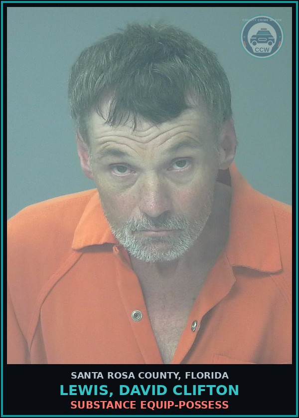 Booking mugshot of LEWIS, DAVID CLIFTON in Santa Rosa County