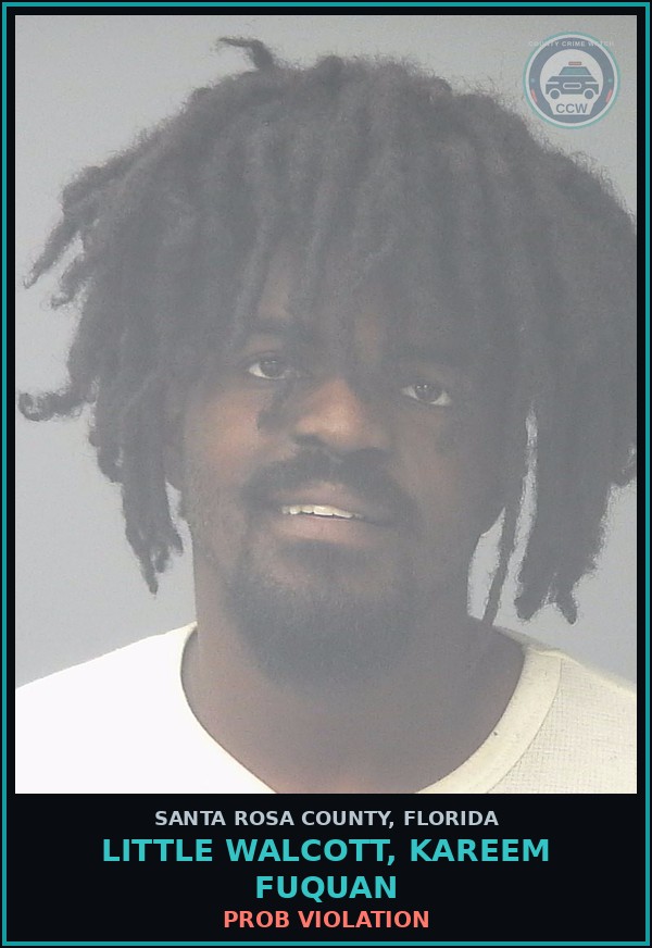 Booking mugshot of LITTLE WALCOTT, KAREEM FUQUAN in Santa Rosa County