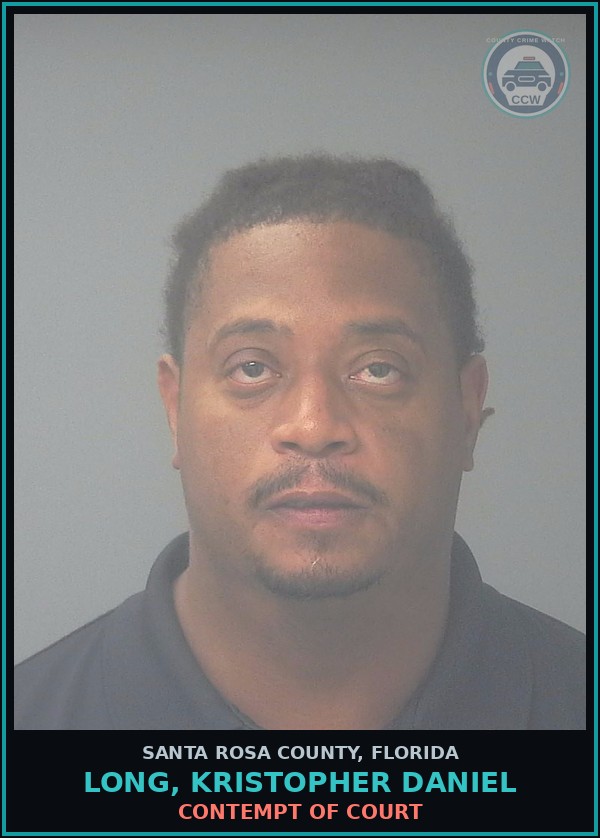 Booking mugshot of LONG, KRISTOPHER DANIEL in Santa Rosa County
