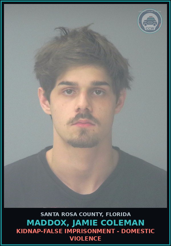 Booking mugshot of MADDOX, JAMIE COLEMAN in Santa Rosa County