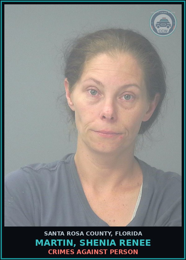 Booking mugshot of MARTIN, SHENIA RENEE in Santa Rosa County