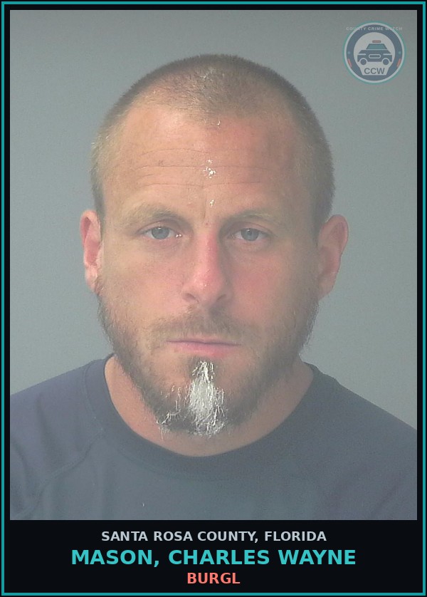 Booking mugshot of MASON, CHARLES WAYNE in Santa Rosa County