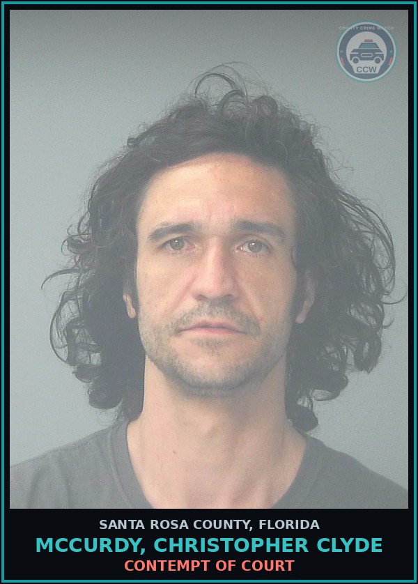Booking mugshot of MCCURDY, CHRISTOPHER CLYDE in Santa Rosa County