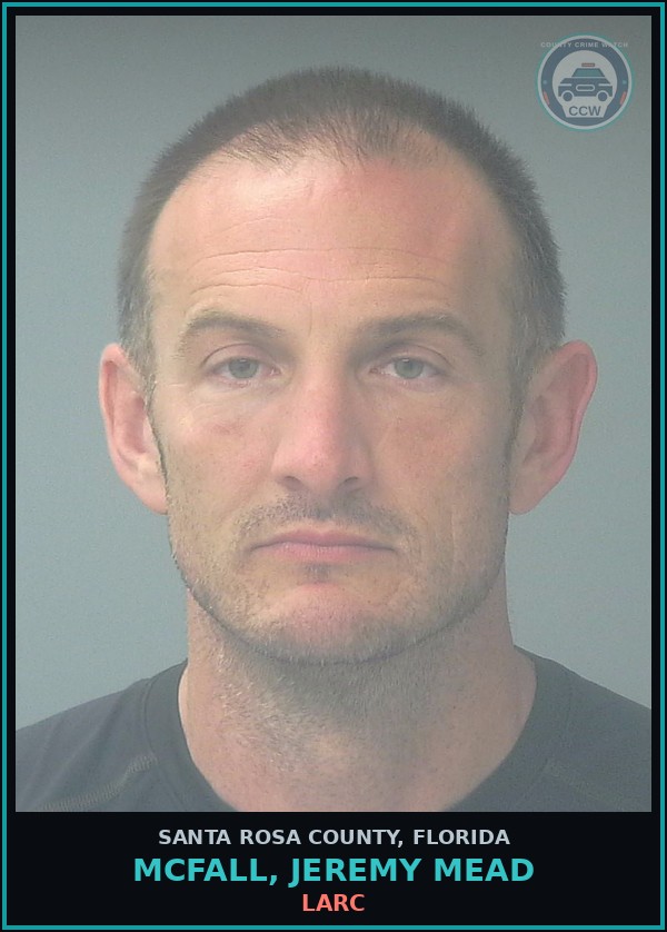 Booking mugshot of MCFALL, JEREMY MEAD in Santa Rosa County