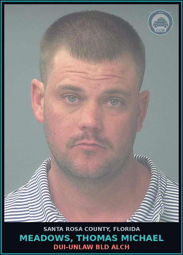 Booking mugshot of MEADOWS, THOMAS MICHAEL in Santa Rosa County