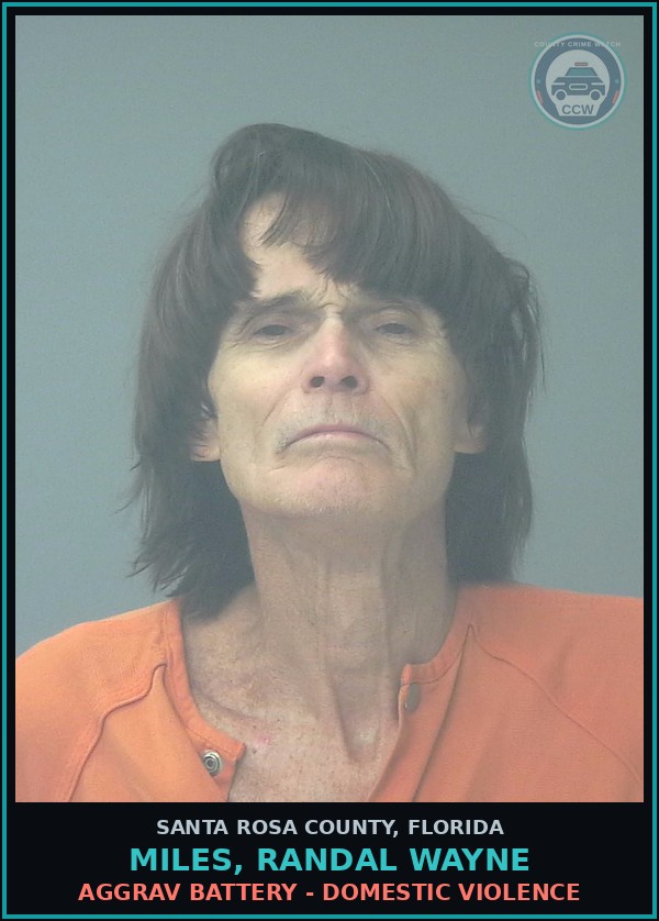 Booking mugshot of MILES, RANDAL WAYNE in Santa Rosa County