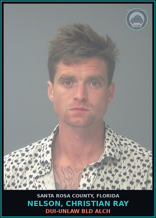 Booking mugshot of NELSON, CHRISTIAN RAY in Santa Rosa County