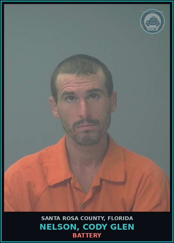 Booking mugshot of NELSON, CODY GLEN in Santa Rosa County