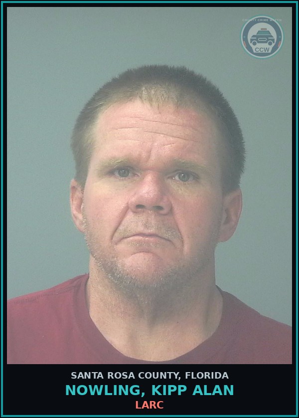 Booking mugshot of NOWLING, KIPP ALAN in Santa Rosa County