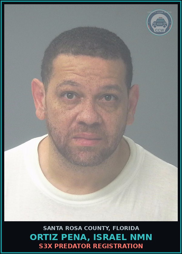 Booking mugshot of ORTIZ PENA, ISRAEL NMN in Santa Rosa County