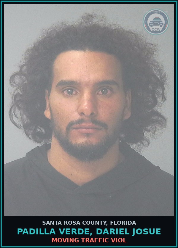 Booking mugshot of PADILLA VERDE, DARIEL JOSUE in Santa Rosa County