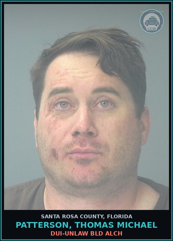 Booking mugshot of PATTERSON, THOMAS MICHAEL in Santa Rosa County