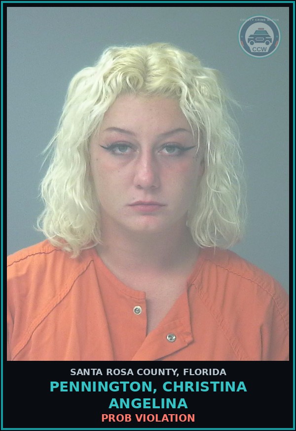 Booking mugshot of PENNINGTON, CHRISTINA ANGELINA in Santa Rosa County