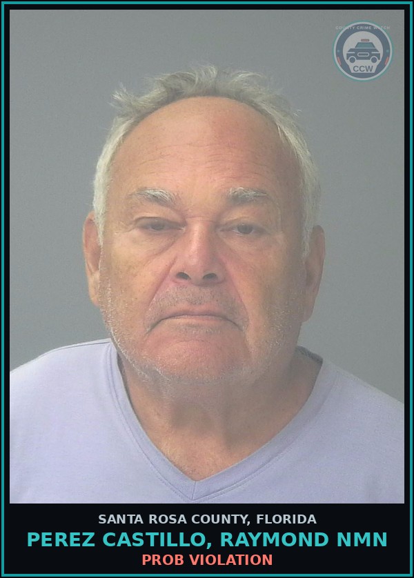 Booking mugshot of PEREZ CASTILLO, RAYMOND NMN in Santa Rosa County