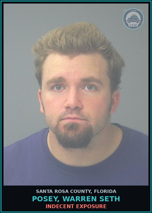Booking mugshot of POSEY, WARREN SETH in Santa Rosa County