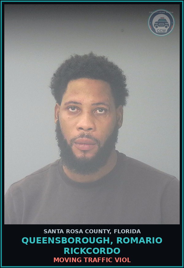Booking mugshot of QUEENSBOROUGH, ROMARIO RICKCORDO in Santa Rosa County