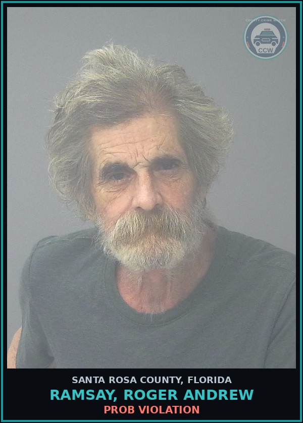 Booking mugshot of RAMSAY, ROGER ANDREW in Santa Rosa County