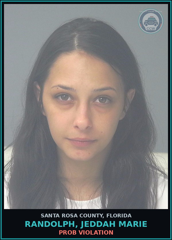 Booking mugshot of RANDOLPH, JEDDAH MARIE in Santa Rosa County