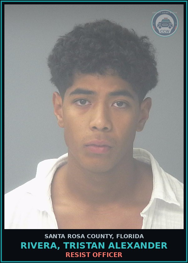 Booking mugshot of RIVERA, TRISTAN ALEXANDER in Santa Rosa County
