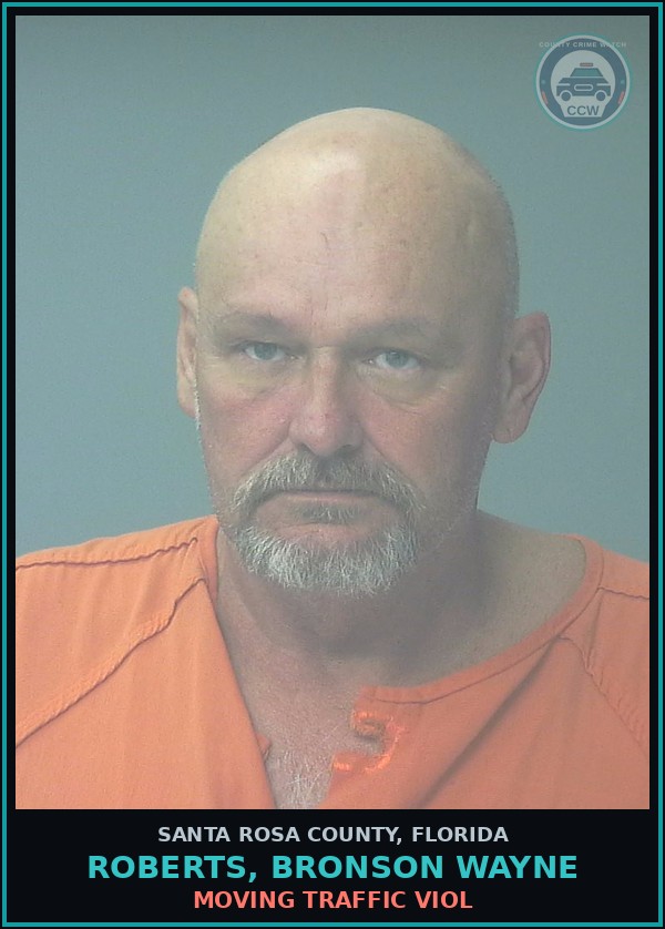Booking mugshot of ROBERTS, BRONSON WAYNE in Santa Rosa County