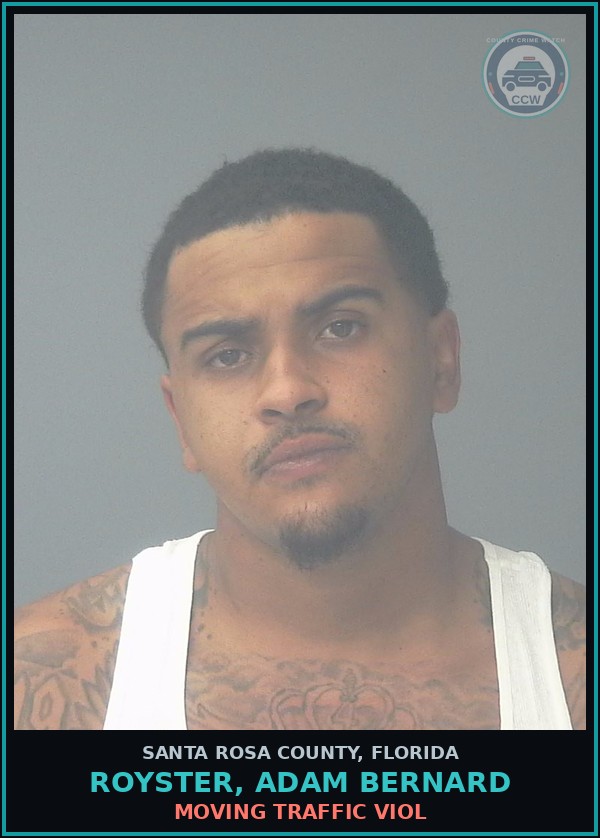 Booking mugshot of ROYSTER, ADAM BERNARD in Santa Rosa County