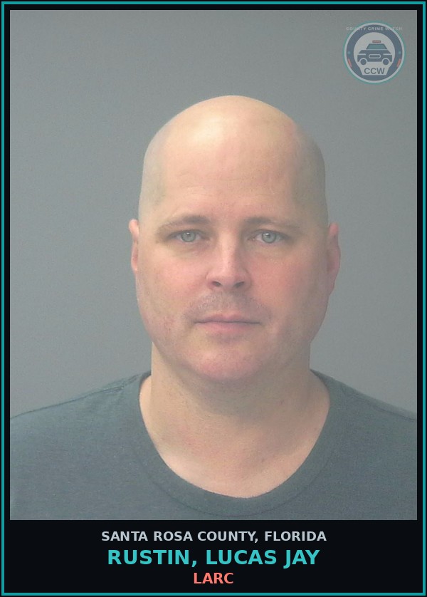 Booking mugshot of RUSTIN, LUCAS JAY in Santa Rosa County