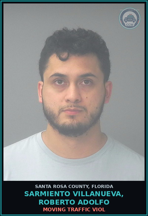 Booking mugshot of SARMIENTO VILLANUEVA, ROBERTO ADOLFO in Santa Rosa County