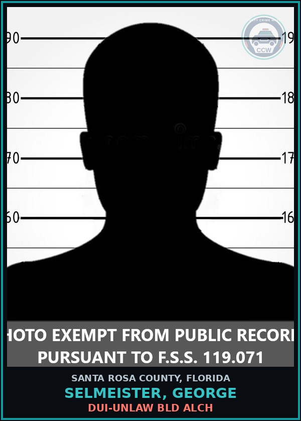 Booking mugshot of SELMEISTER, GEORGE in Santa Rosa County