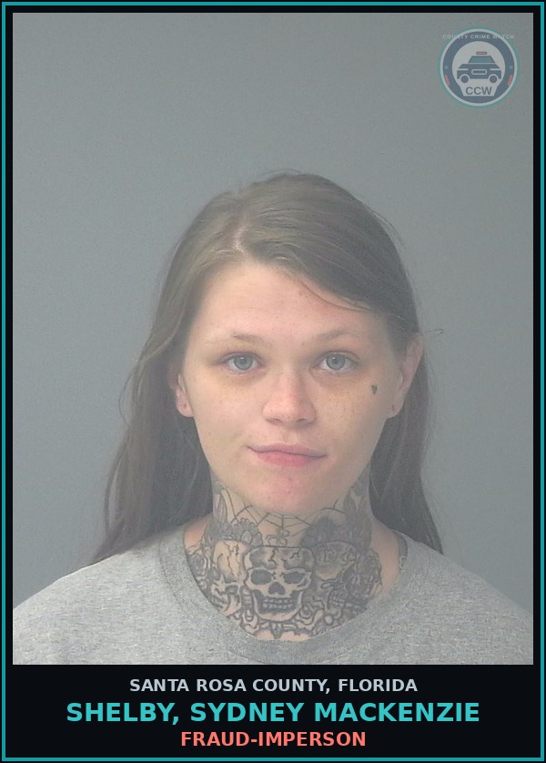 Booking mugshot of SHELBY, SYDNEY MACKENZIE in Santa Rosa County