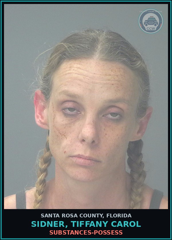 Booking mugshot of SIDNER, TIFFANY CAROL in Santa Rosa County