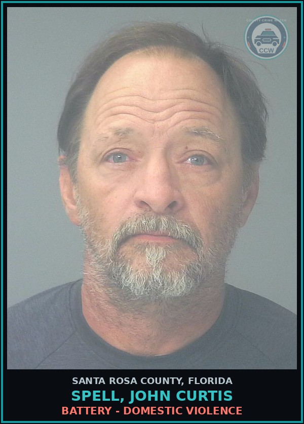 Booking mugshot of SPELL, JOHN CURTIS in Santa Rosa County