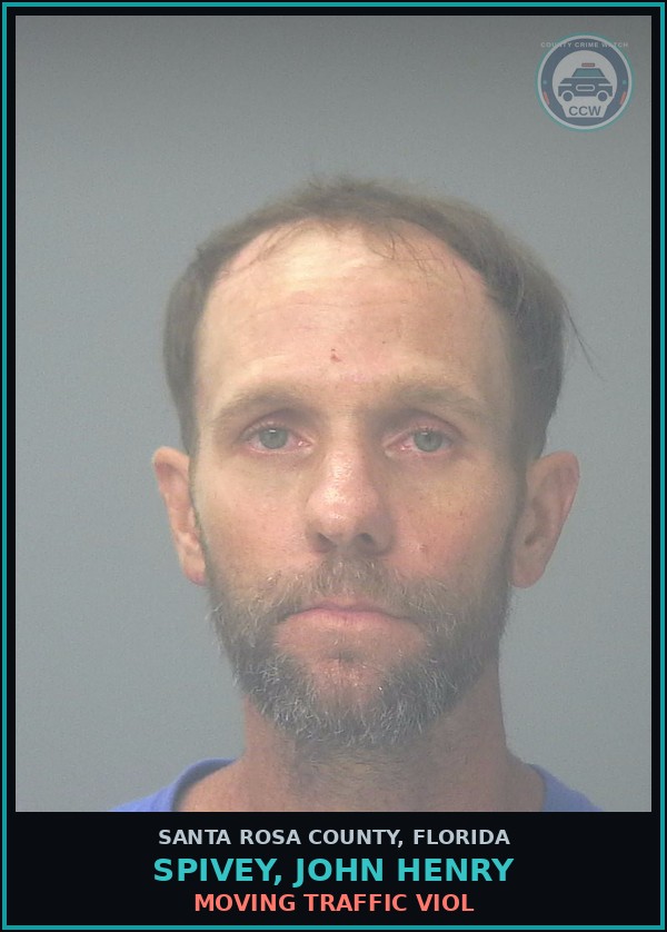Booking mugshot of SPIVEY, JOHN HENRY in Santa Rosa County